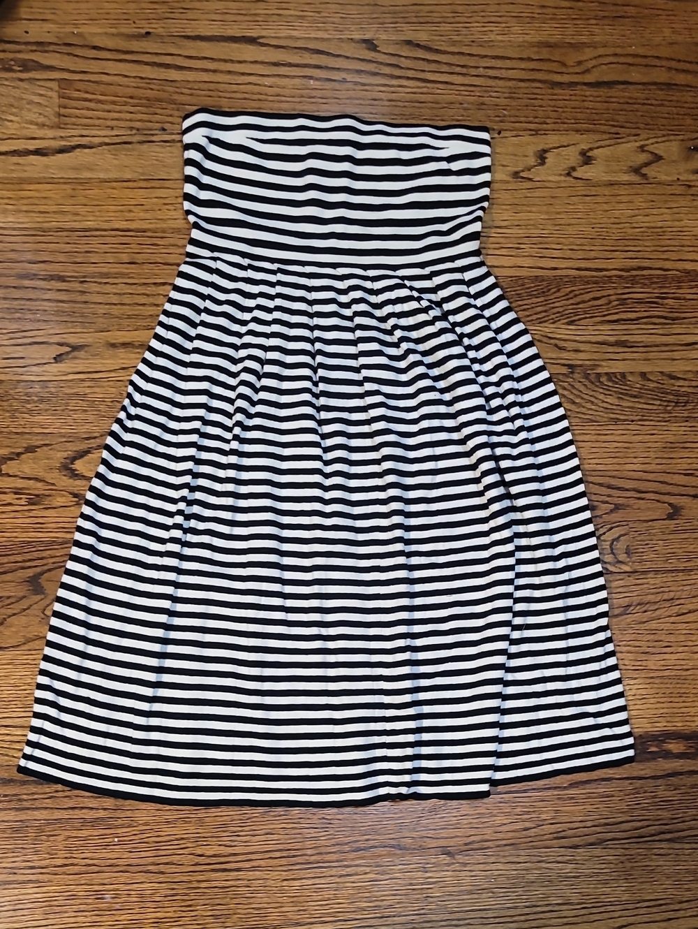 Banana Republic Black and White Strapless Midi Dress